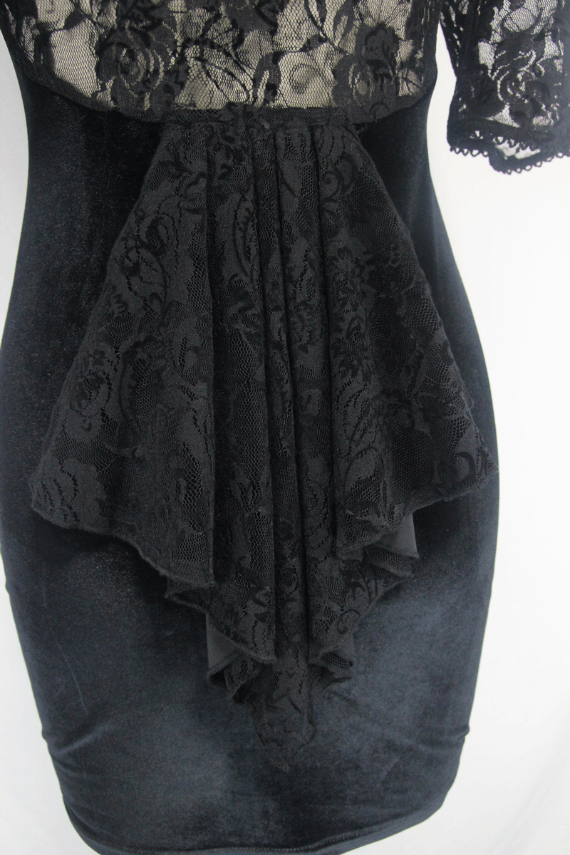 Fashion Lace Short Sleeves Mini Dress / Alternative Women's Clothing - image 6