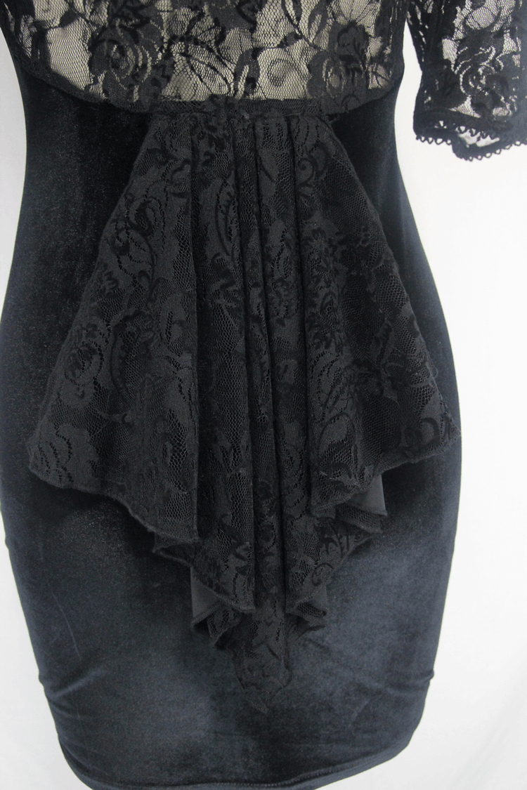 Fashion Lace Short Sleeves Mini Dress / Alternative Women's Clothing - image 6