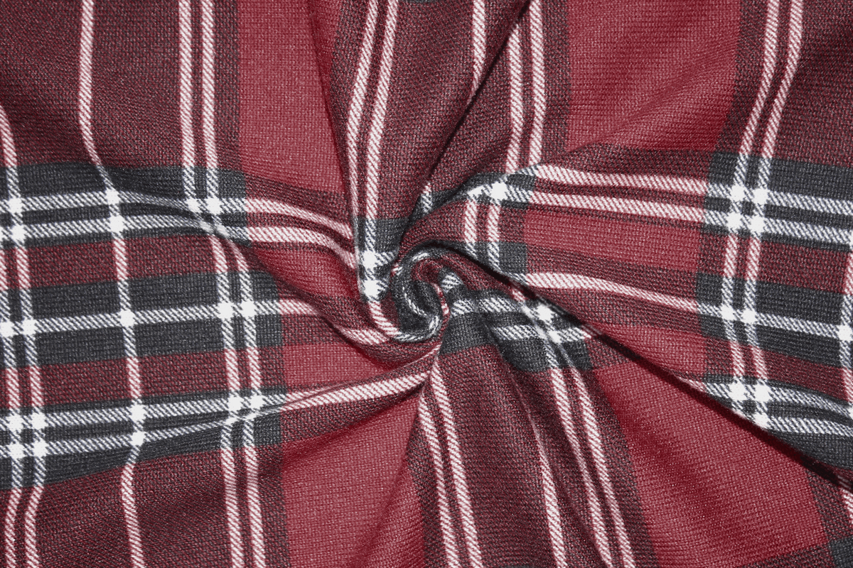 Fashion Red Plaid Short Dress in Punk Style / Women's Short Sleeve Mini Dress with Belt - image 11