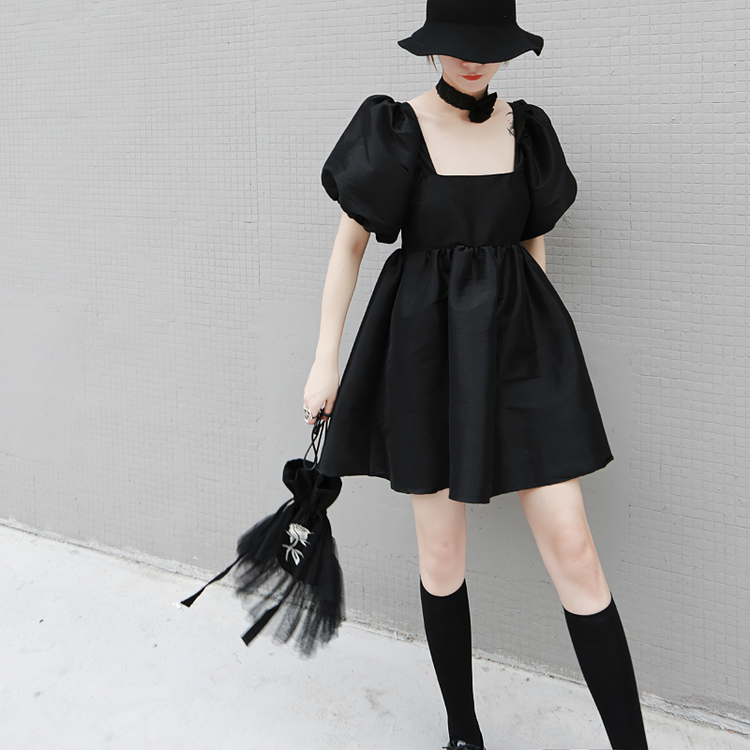 Fashion Women's Back Dress with Short Sleeve / Loose Fit Ladies Mini Dress - image 4