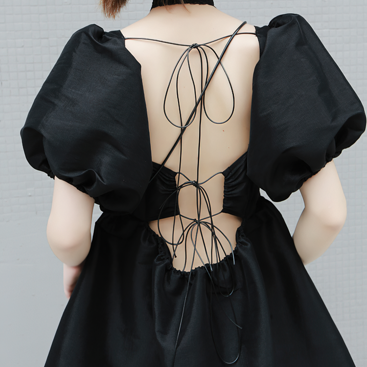Fashion Women's Back Dress with Short Sleeve / Loose Fit Ladies Mini Dress - image 6