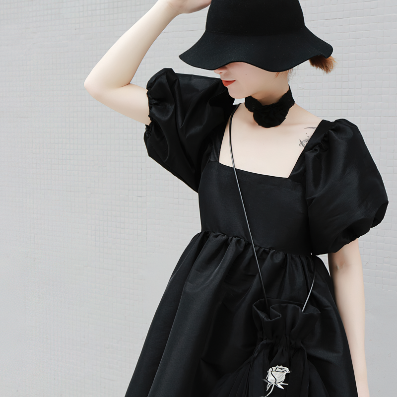 Fashion Women's Back Dress with Short Sleeve / Loose Fit Ladies Mini Dress - image 5