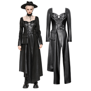Faux Leather Gothic Dress with Harness and Grommets - image 3