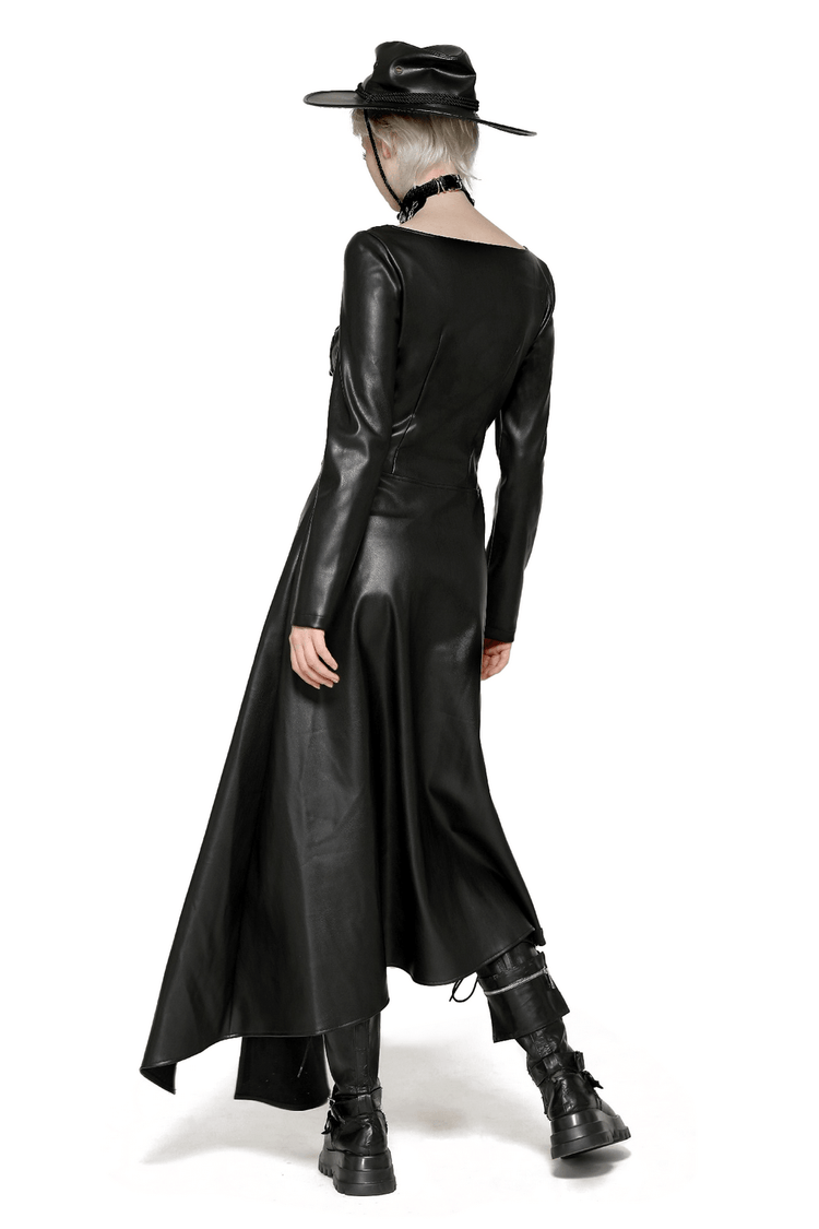 Faux Leather Gothic Dress with Harness and Grommets - image 2