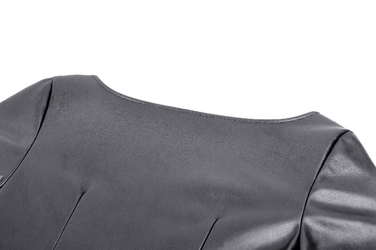 Faux Leather Gothic Dress with Harness and Grommets - image 10