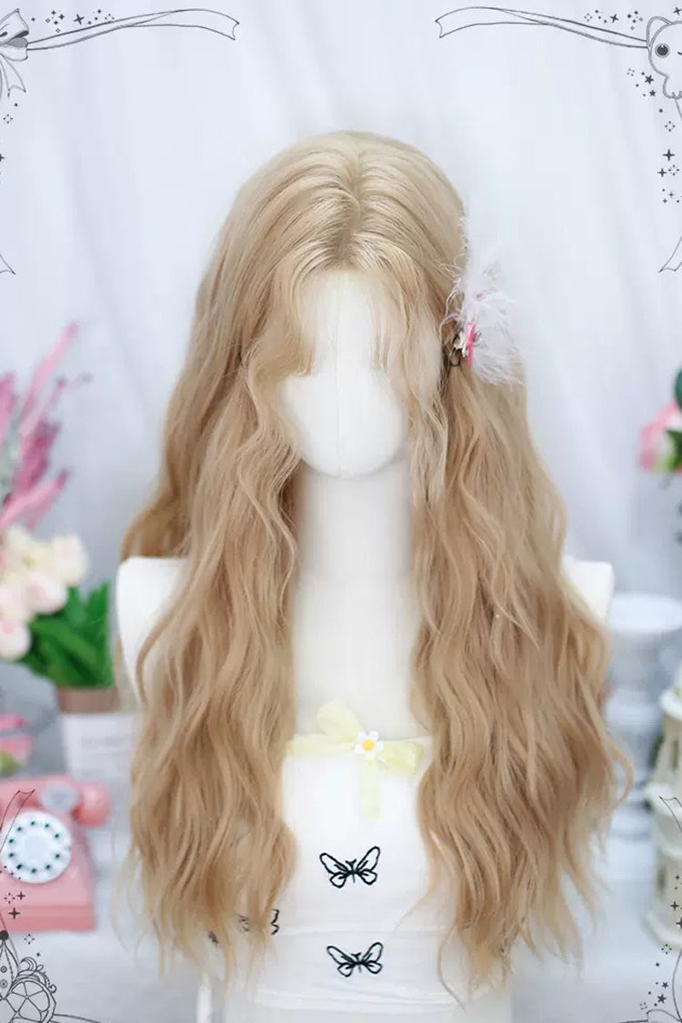 Yellow Long Natural Middle Parting Sweet Lolita Wig - Product - 3