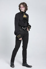 Black Embroidered Lace-Up Men's Gothic Accessory  Bat Embroidered Girdle - Product - 2