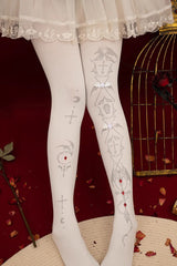 Solid Color Print 120D Velvet Sweet Lolita Leggings 2 Colors - Product - 2