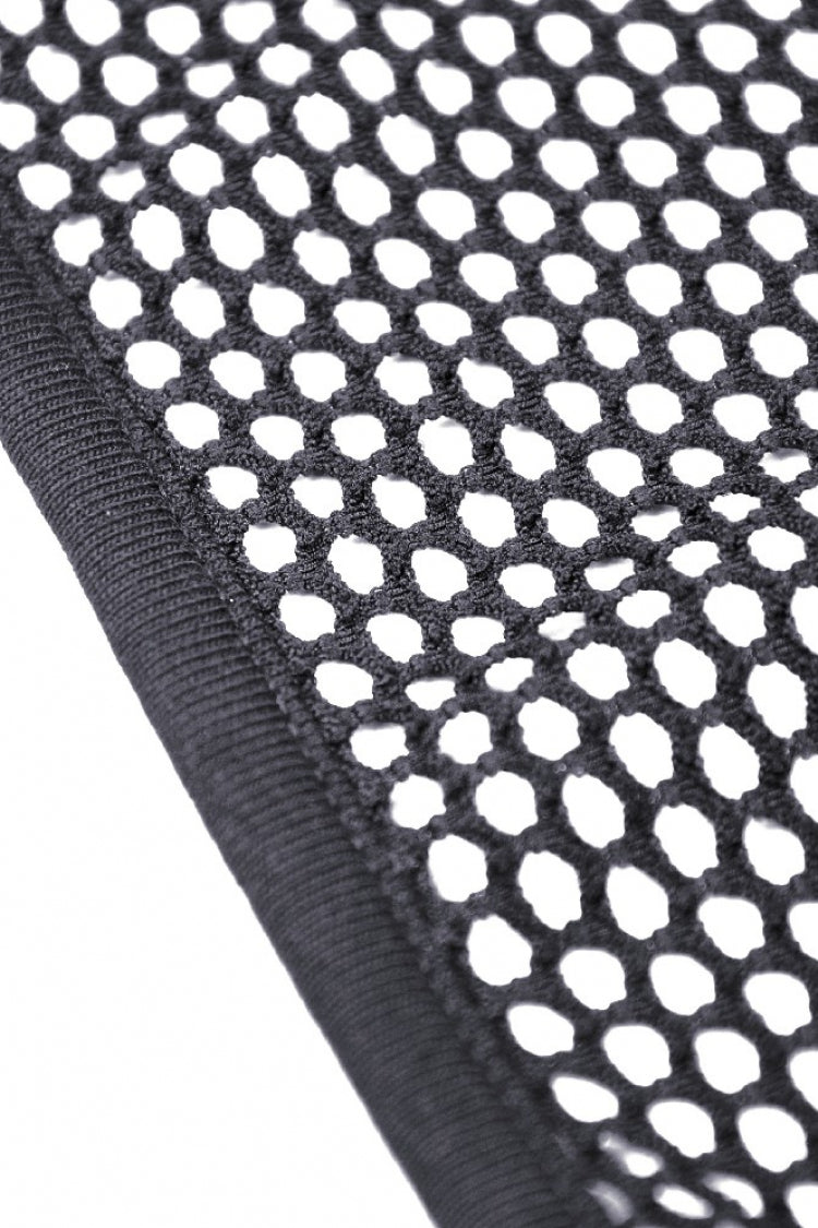 Black Long Sleeves Fishnet Mesh Women's Gothic Punk Hooded Cape - Product - 17