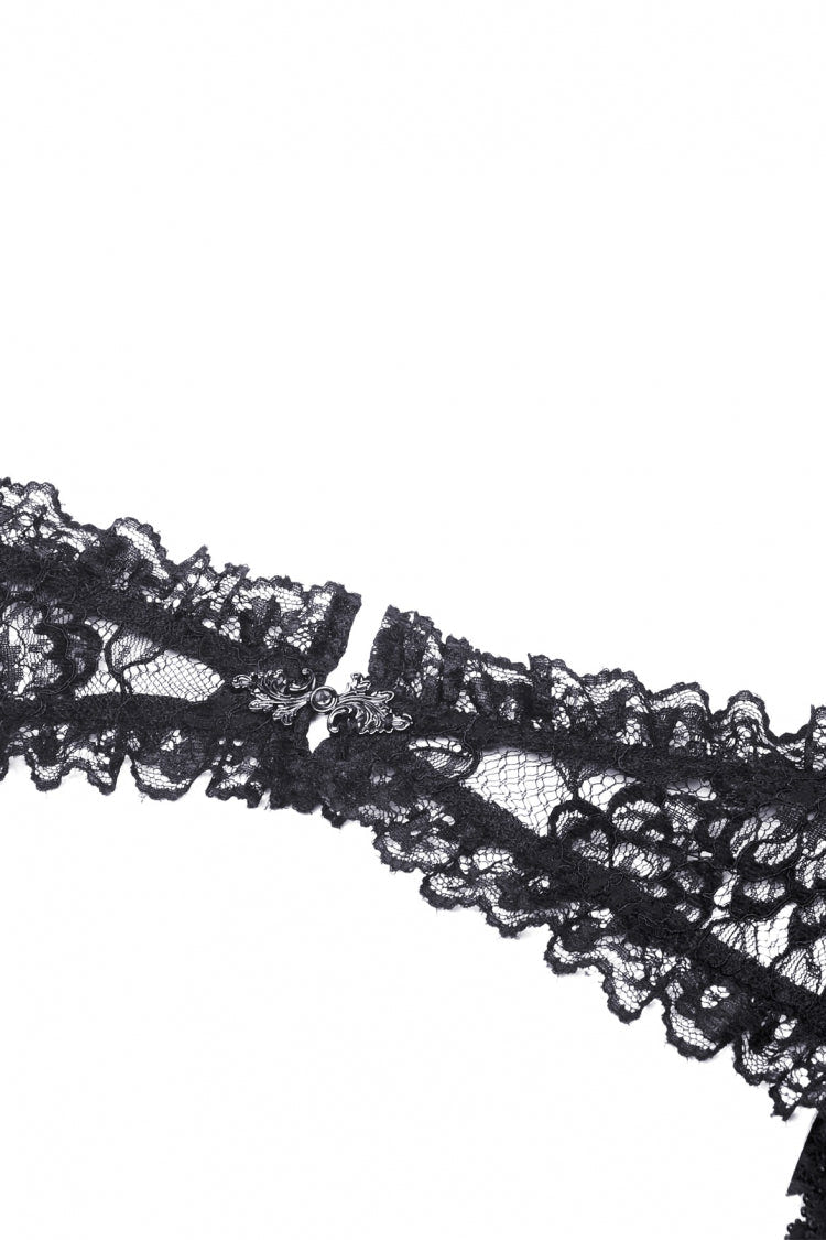 Black Off Shoulder Lace Long Trumpet Sleeves Floral Mesh Women's Gothic Cape - Product - 13
