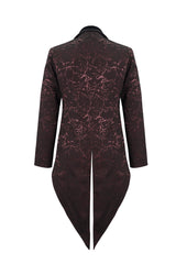 Red Bright Pattern Printed Decoration Men's Gothic Tailcoat - Product - 8