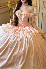 Pink [White Moonlight Lover] Romantic Commemorative Ceremony Sleeveless Ruffled Bow Lace Lace-Up Sweet Elegant Lolita Strapless Dress - Product - 7