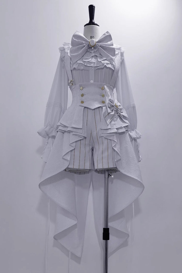 White Rabbit Theater Striped Print Ouji Fashion Handsome Lolita Shorts - Product - 4