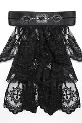 Black Multi-Layered Lace Mesh Men's Gothic Neckwear - Product - 6