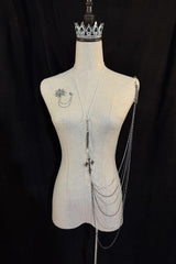 Black [Royal Knight] Gothic Vintage Cool Royal Ouji Lolita (Blouse / Shorts / Vest / Pants) - Brooch-Chain(Only) - 9