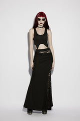 Black Cut-Out Slim Irregular Women's Gothic Handsome Vest - Product - 5