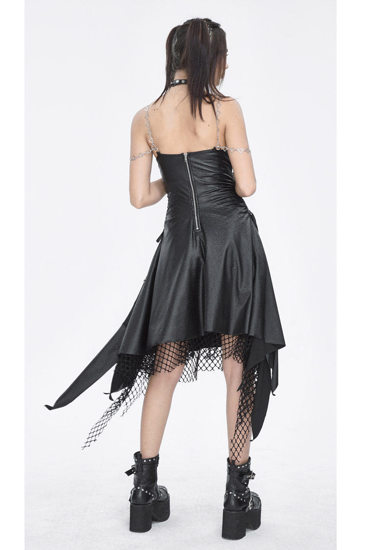 Black Lace Irregular Women's Gothic Jsk Dress - Product - 4