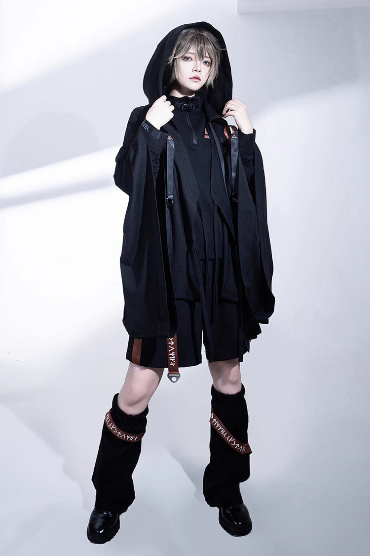 Black Unmarked Blade Gothic Handsome Ouji Lolita Shorts - Product - 7