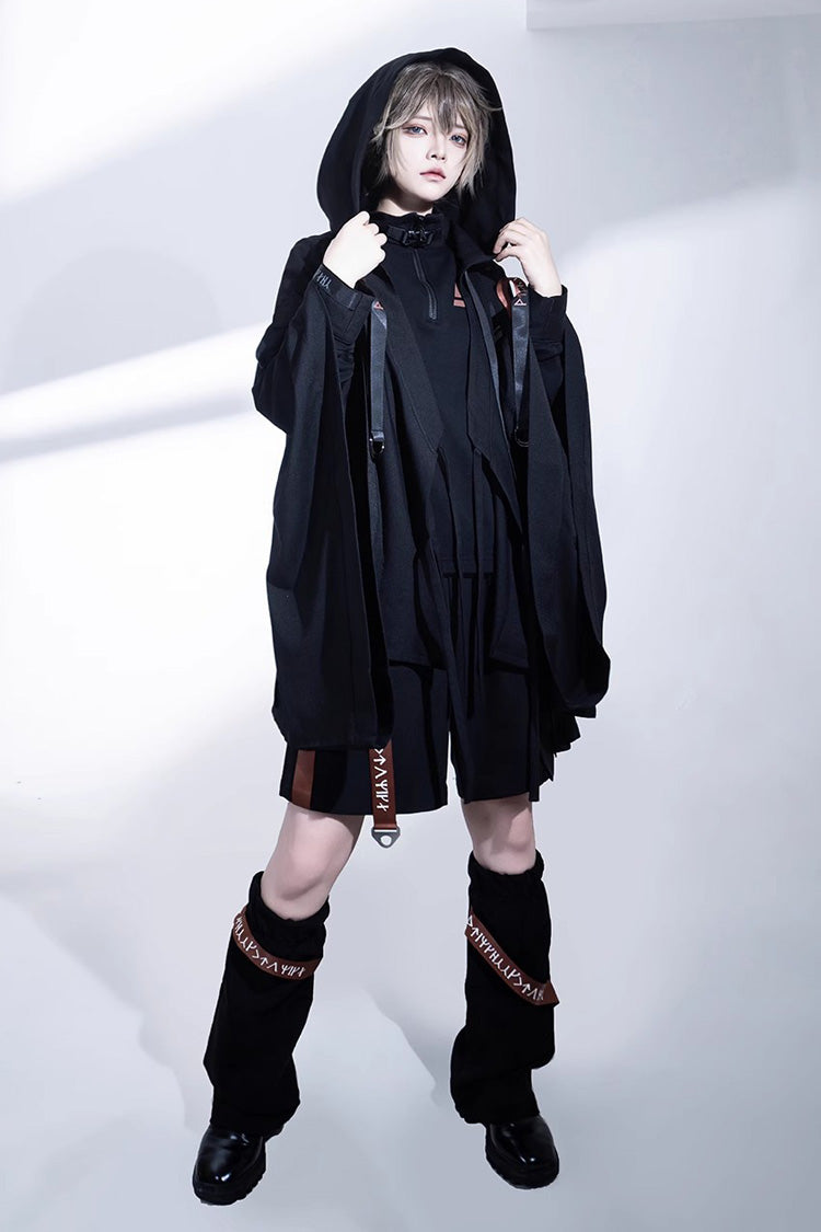 Black Unmarked Blade Gothic Handsome Ouji Lolita Shorts - Product - 7