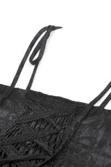 Black Floral Jacquard Lace-Up Women's Gothic Elegant Bustier - Product - 17