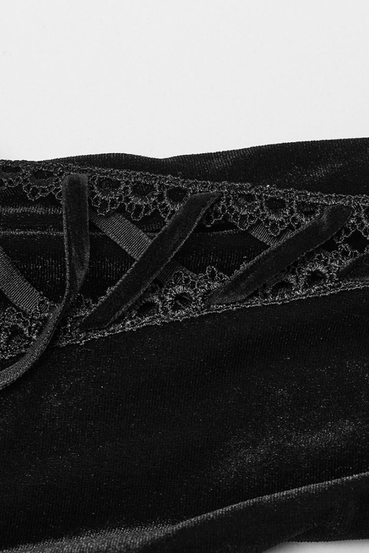 Black Doll Collar Long Sleeves Gradient Embroidery Women's Gothic Prom Dress - Product - 6