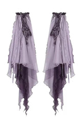 Purple Stand Collar Embroidered Pearl-Decorated Gothic Lolita Jsk Dress Set - Detachable-Sleeves(Only) - 11