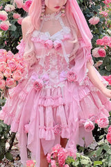 Gem Princess Fish Bone Detached Hime Sleeves Sweet Lolita Princess Dress Set 2 Colors - Product - 2