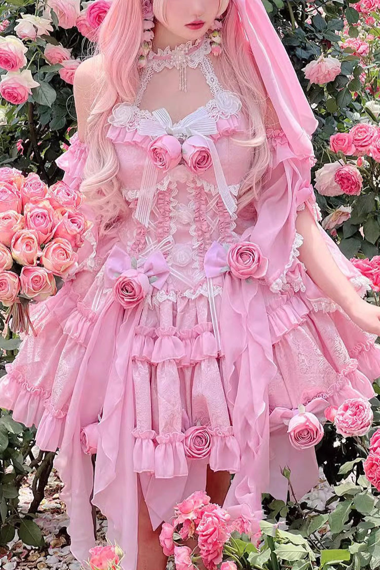 Gem Princess Fish Bone Detached Hime Sleeves Sweet Lolita Princess Dress Set 2 Colors - Product - 2