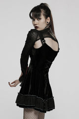 Black Long Sleeves Ruffle Stitching Lace Two Pieces Women's Gothic Dress - Product - 7