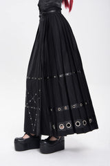 Black Eyelets Rivets Pentacle Horse-face Women's Punk Skirt - Product - 9