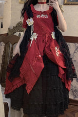 Cat Rose Tea Multi-layer Ruffle Sweet Lolita Skirt 3 Colors - Product - 10