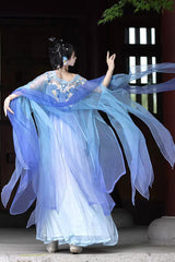 Purple Embroidery Lace Women's Classic Hanfu Dress Full Set - Product - 4