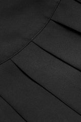 Black High Waisted Women's Pleated Gothic Slip Dress - Product - 5
