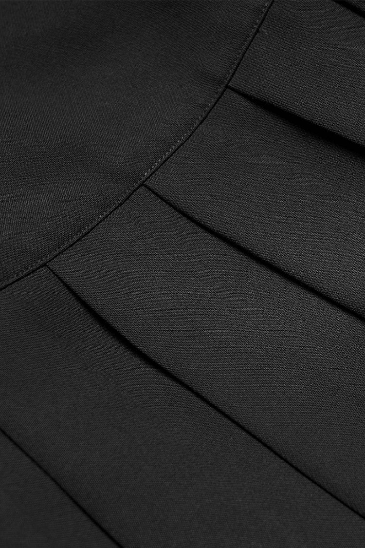 Black High Waisted Women's Pleated Gothic Slip Dress - Product - 5
