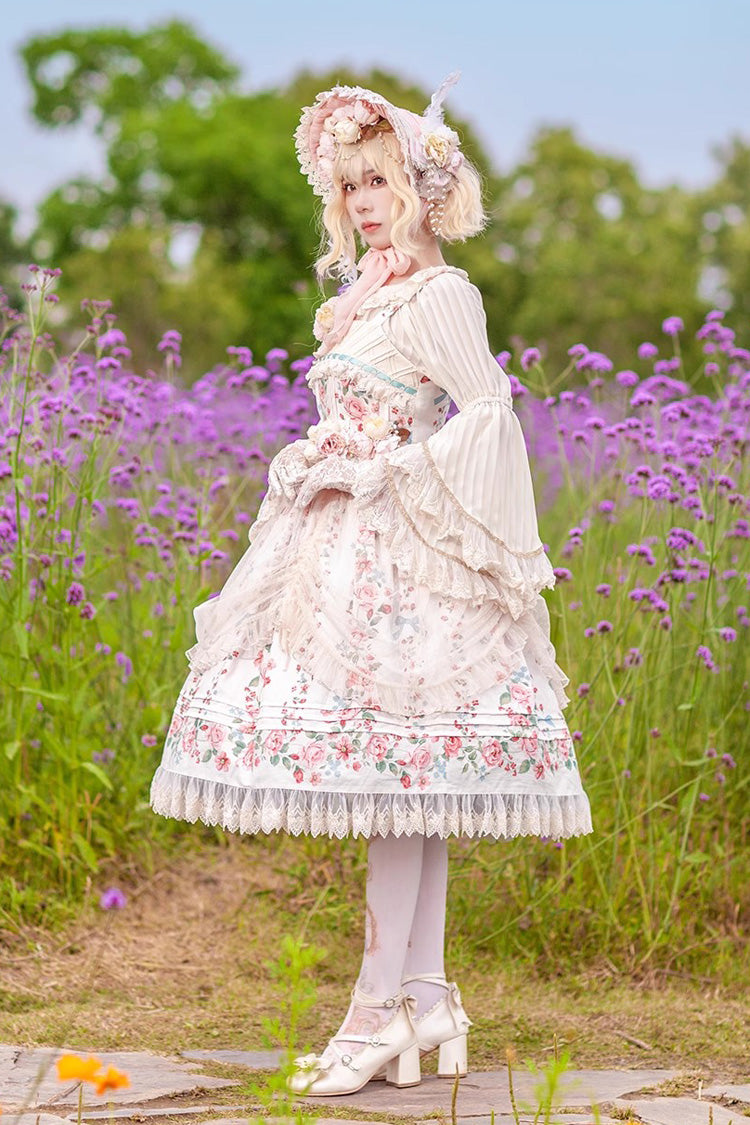Apricot Rose Morning Dew Print Sweet Elegant (Dress Only) detail view 2