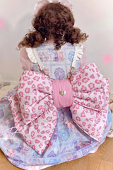 Pink Polka Dot Print Bowknot Shaped Sweet Lolita Backpack - Pink - 2