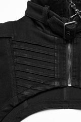 Black Stand Collar Sleeveless Rivet Zipper Men's Punk Cape - Product - 7
