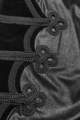 Black Print Embroidery Hooded Mens Gothic Coat Cloak - Product - 6