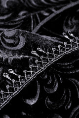 Black Jacquard Lace Lace-Up Women's Gothic Dovetail Wrap Skirt - Product - 15