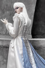 White Mermaid Bone Embroidery Ouji Fashion Handsome Lolita Long Pants - Product - 4