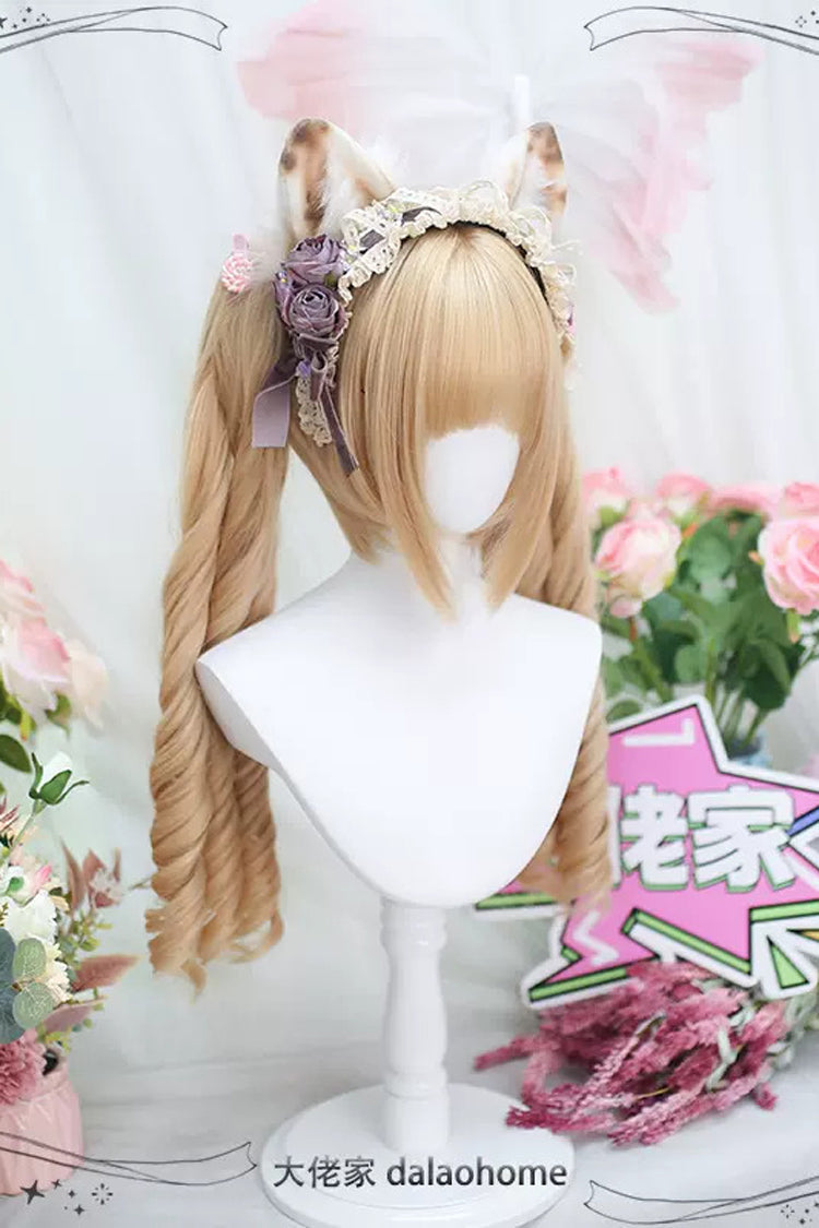 Golden Secondary Roman Curl Ponytail Sweet Lolita Wigs - Product - 3