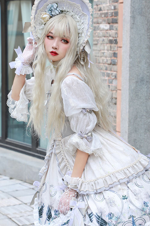 White Rose Maiden Hanayome Multi-Layer Ruffled Classic Lolita OP Dress - Product - 6