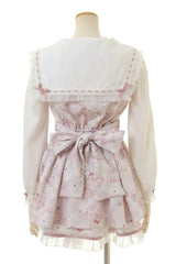 [Sewing Bear] Long Sleeves Print Bowknot Lace Sweet Jirai Kei Plus Size Dress 3 Colors - Product - 11