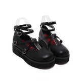 Black Doll Round Toe Soft Sister Cute Student Platform Shoes - Black - 1