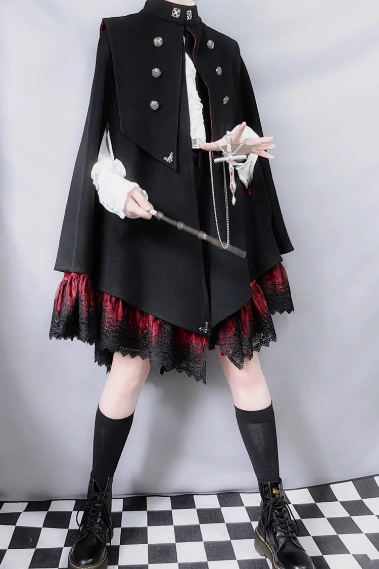 Double-breasted Gothic Prince Handsome Ouji Lolita Cloak Coat 3 Colors - Product - 10