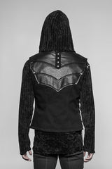 Black Sleeveless Faux Leather Detailed Men's Punk Vest - Product - 3
