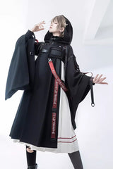 Black Unmarked Blade Ruffle Gothic Handsome Ouji Lolita Jsk Dress - Black - 1