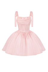 Pink [Foamy Sea] Sleeveless Ruffle Bowknot Fishbone Sweet Lolita Jsk Dress - Product - 15