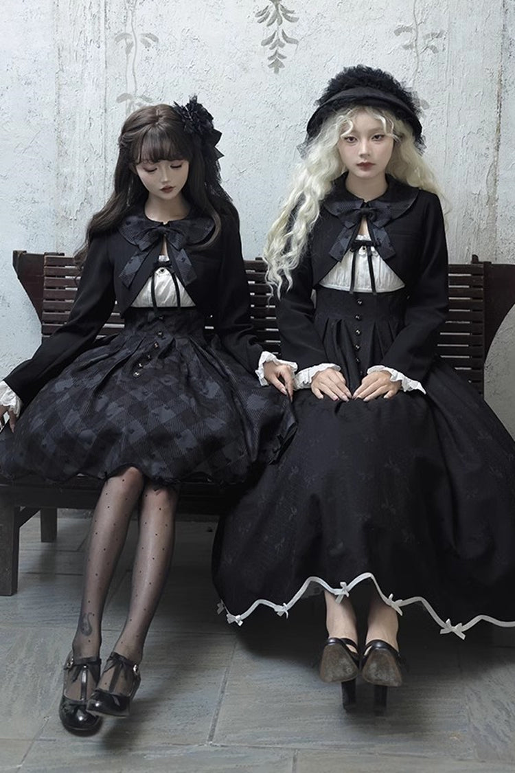 Black [Swan] Short Sleeves Sweet Elegant Princess Lolita Dress Long Version - Product - 5