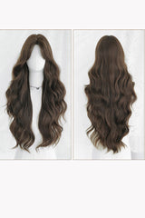 Honey Tea Warm Brown Natural Fluffy Long Wavy Sweet Lolita Wig with Face-Framing Bangs - Product - 6